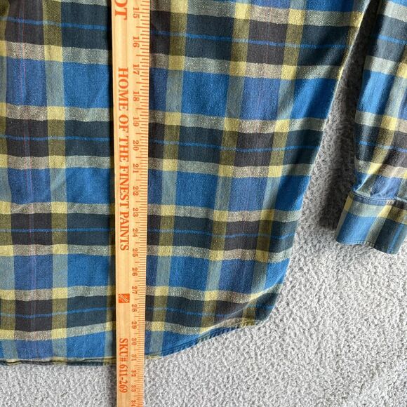 Vintage Sears Roebuck Shirt Mens Extra Large Blue Plaid Flannel Button Up 80s - Picture 12 of 13